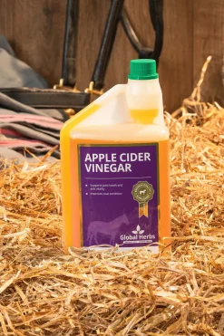Complement Alimentaire De Soin Vinaigre De Cidre De Pomme Global Herbs Apple Cider Vinegar, 1 L Pour Equins