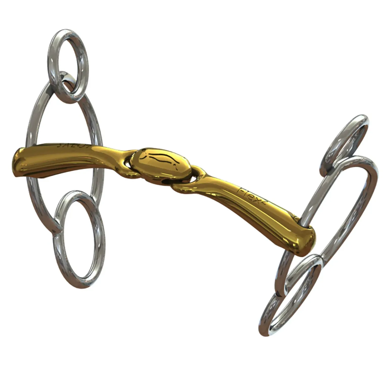 Mors De Filet Type Pessoa 3 Anneaux Ns Bits Turtle Top Avec Flex, Canons Epaisseur 16 Mm